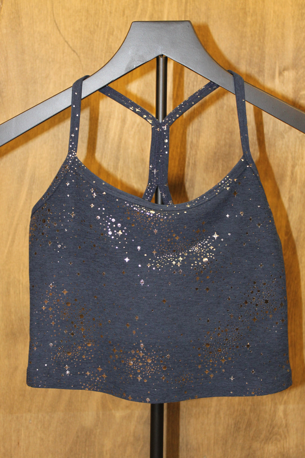 BY Navy Lucky Star Softshine Slim Racerback Tank