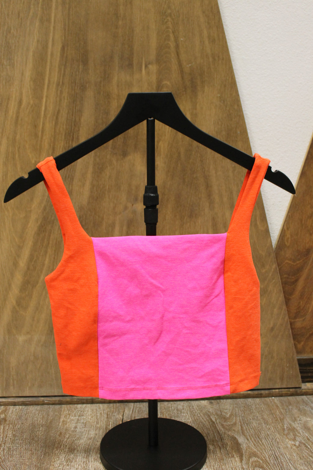 BY Pink Punch/Firecracker Vitality Colorblock Crop Tank