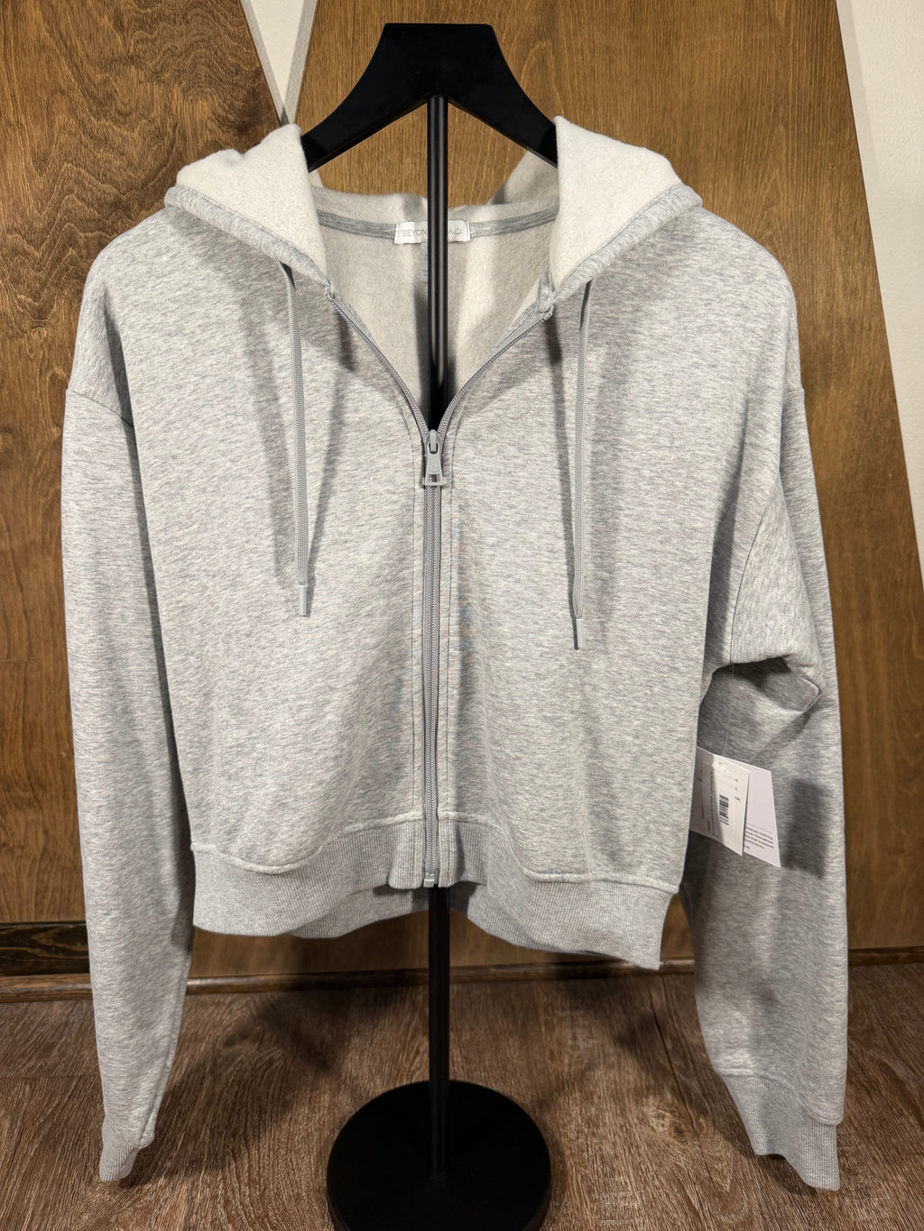 Beyond Luxefleece Zip Up Hood - Light Heather Grey