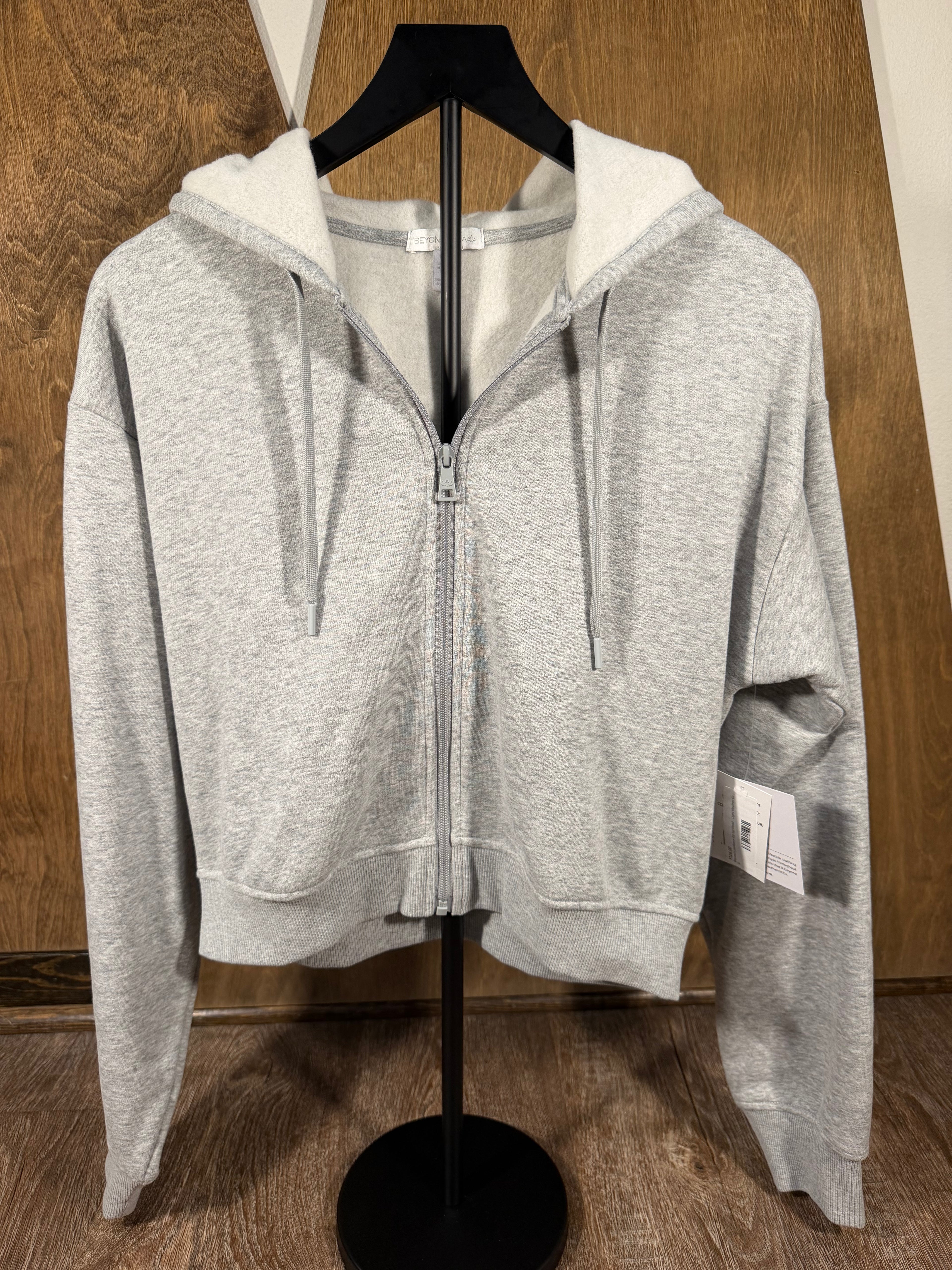 Beyond Luxefleece Zip Up Hood - Light Heather Grey