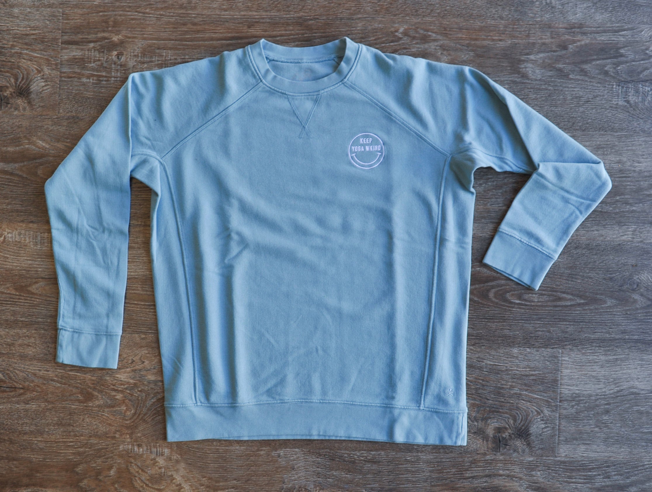Keep Yoga Weird Crew Sweater - Powder Blue