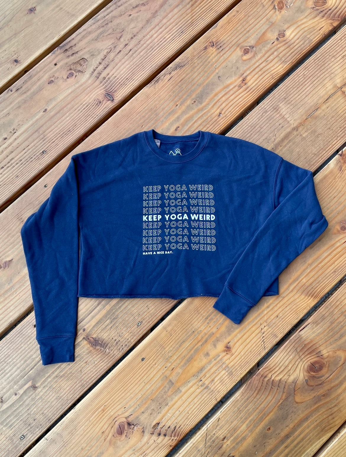 Navy Keep Yoga Weird Cropped Pullover