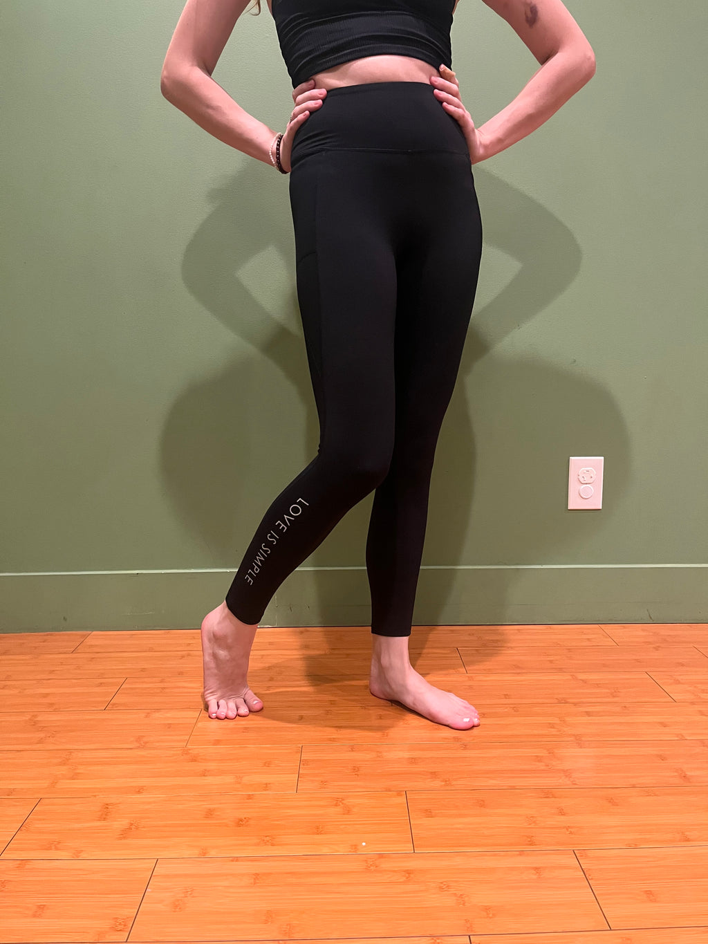 Black Metallic RA Love Is Simple Legging